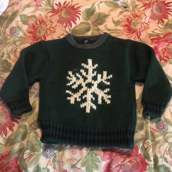 VINTAGE ‘03 Gap Kids Size XS (4) Unisex Kids Crewneck SNOWFLAKE Cotton Wool NEW - Picture 2 of 13
